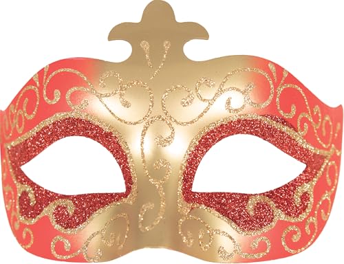 ptit-clown-venezianischer-wolf-maske-gold-rot-kunststoff image 5