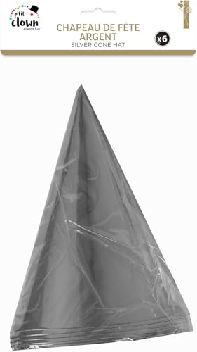 ptit-clown-chapeau-pointu-spitzhut-silber-aus-karton-6er-set image 5