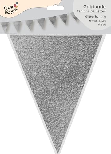 ptit-clown-glitzer-girlande-silber-3-m-14-wimpel image 7