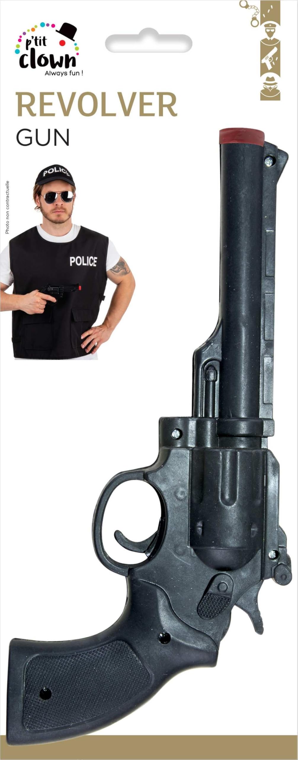 ptit-clown-51366-revolver-pistole-25-cm-kunststoff-schwarz image 8