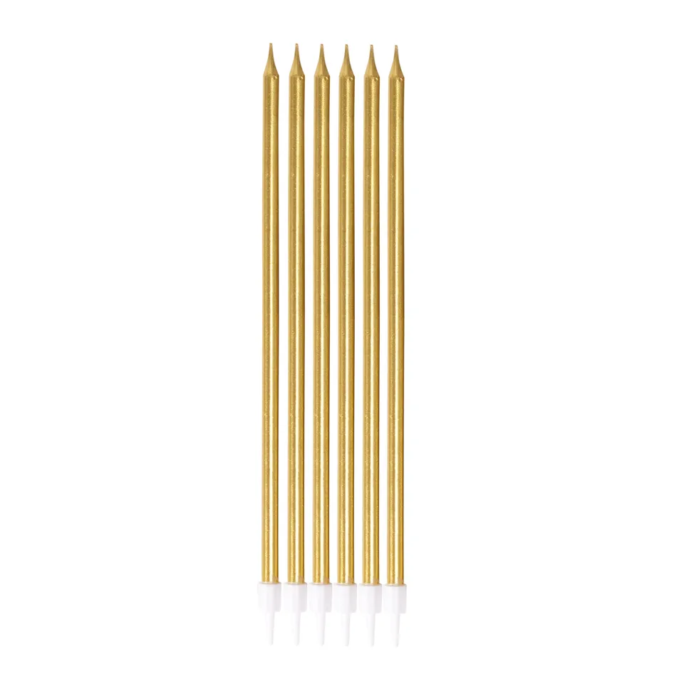p-tit-clown-lange-stabkerzen-gold-6-st-ck image 1
