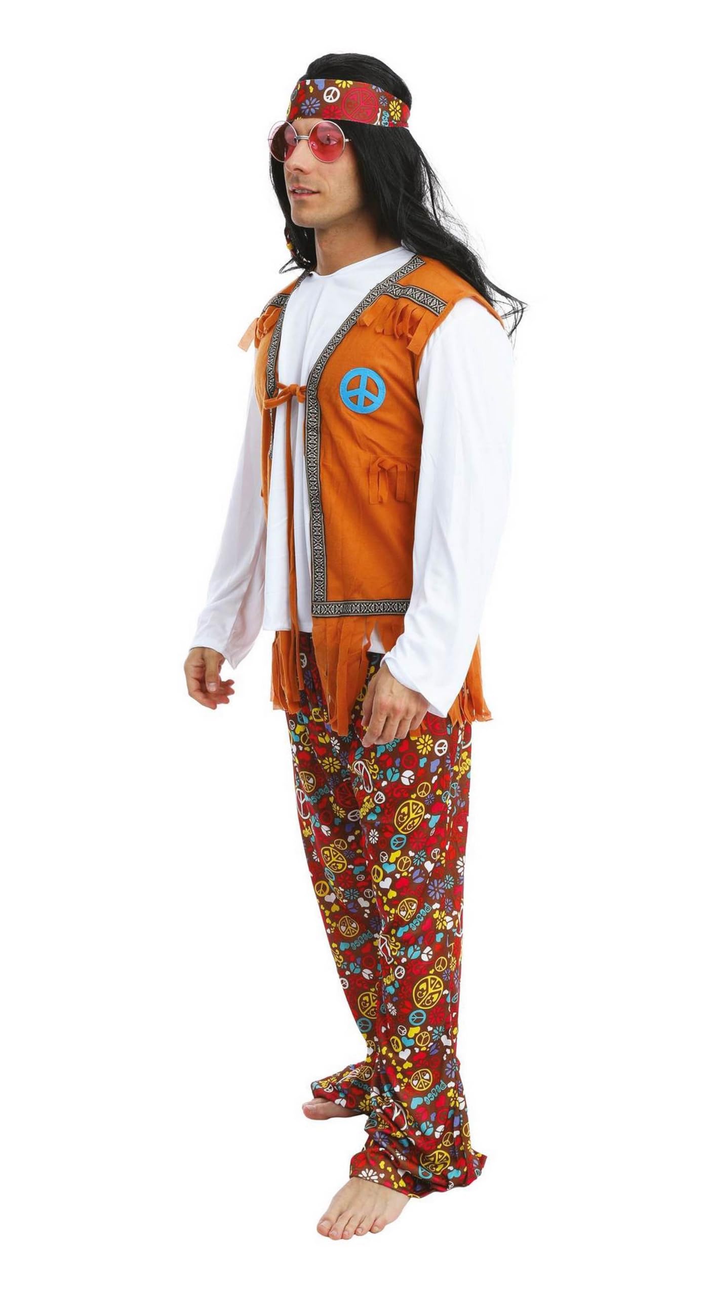 ptit-clown-hippie-kost-m-f-r-herren-polyester image 2