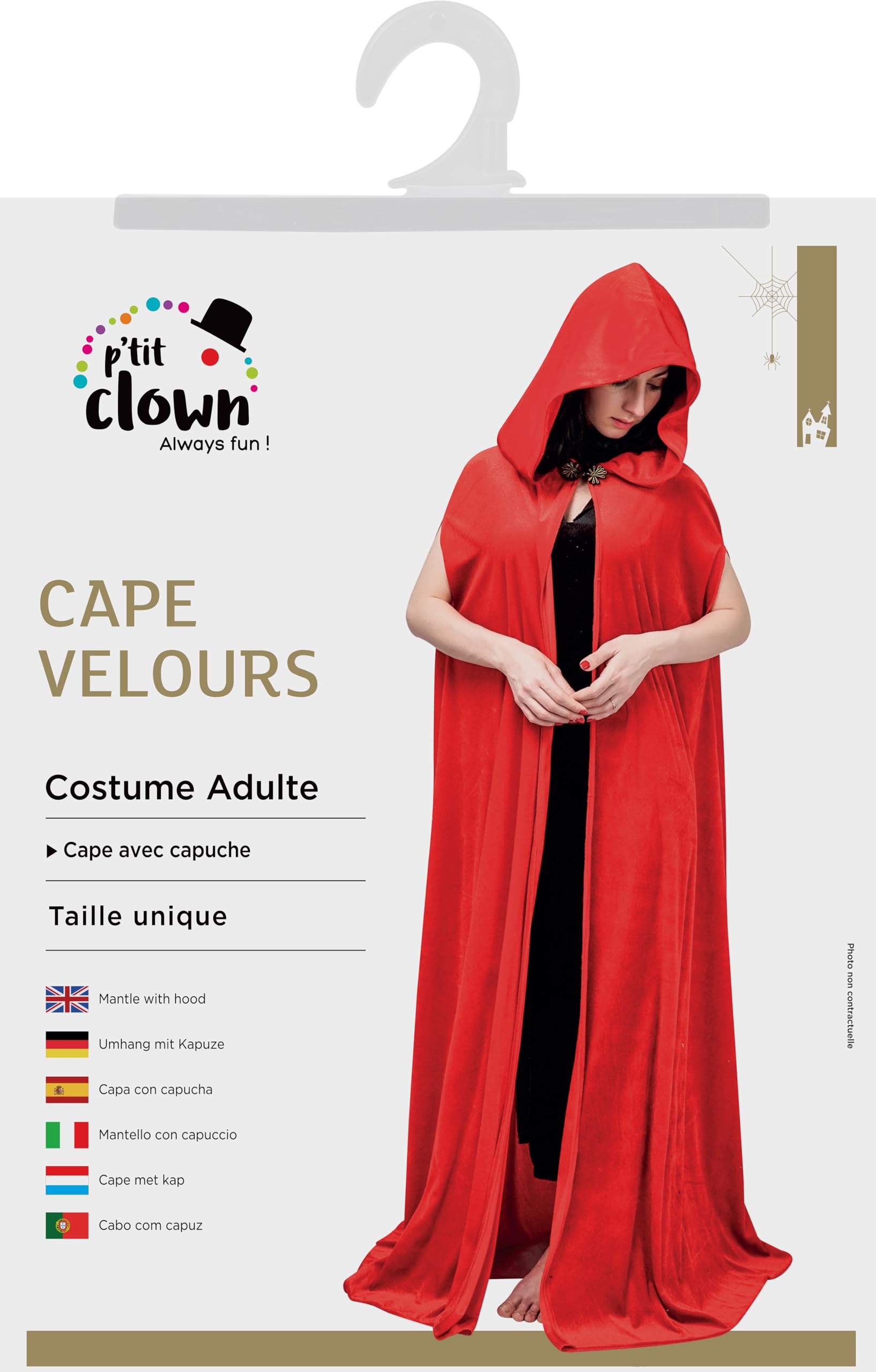 p-tit-clown-samt-cape-mit-kapuze-150-cm-rot image 5