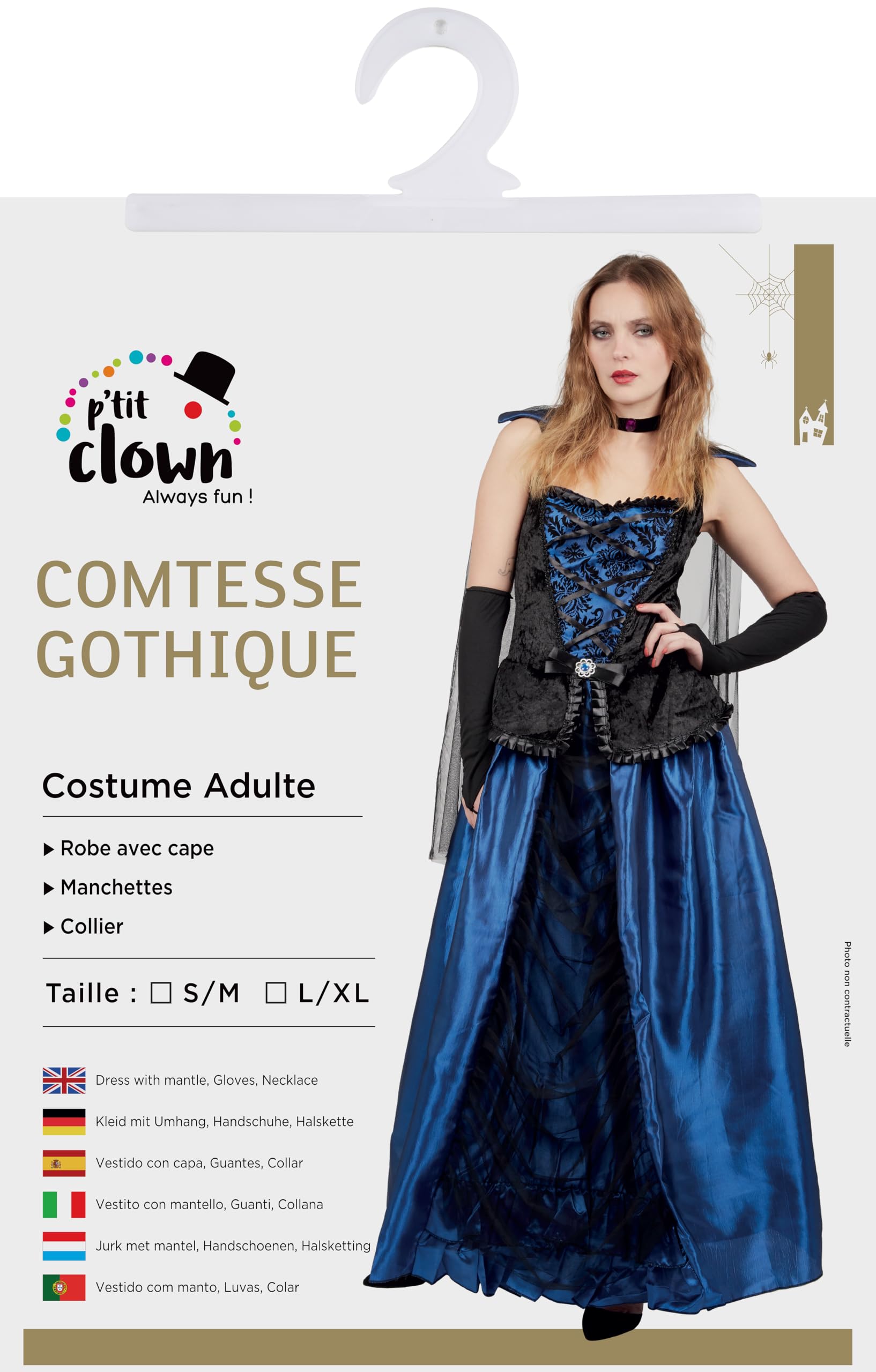 p-tit-clown-gothic-countess-kost-m-l-xl-blaues-kleid-mit-umhang image 5