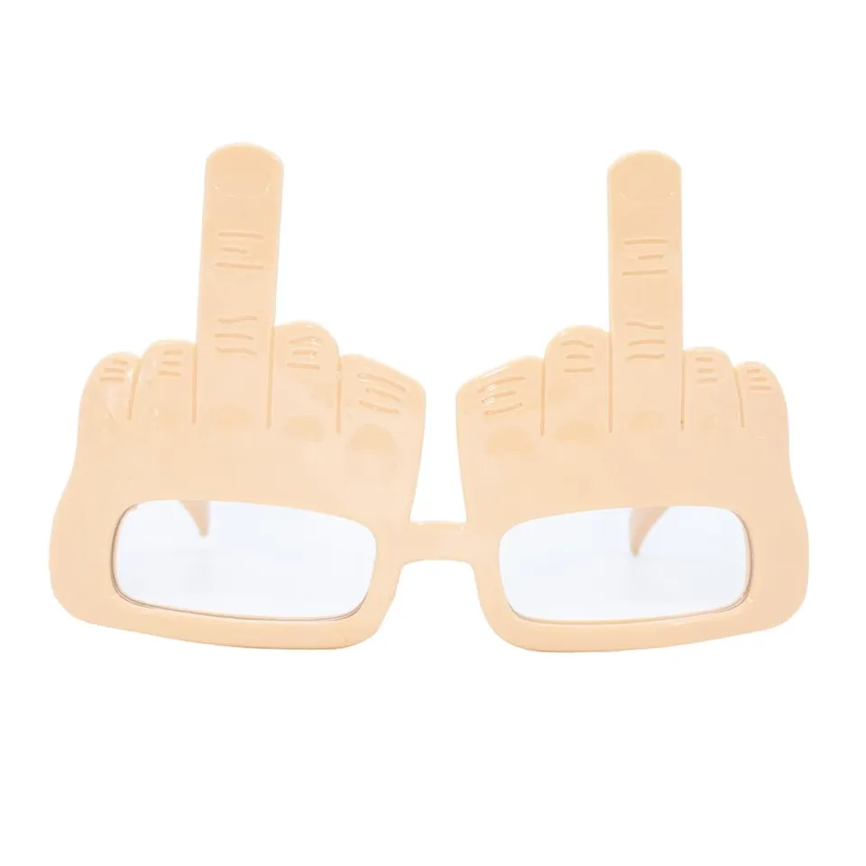p-tit-clown-fun-brille-mittelfinger-design-kunststoff-beige-one-size image 1
