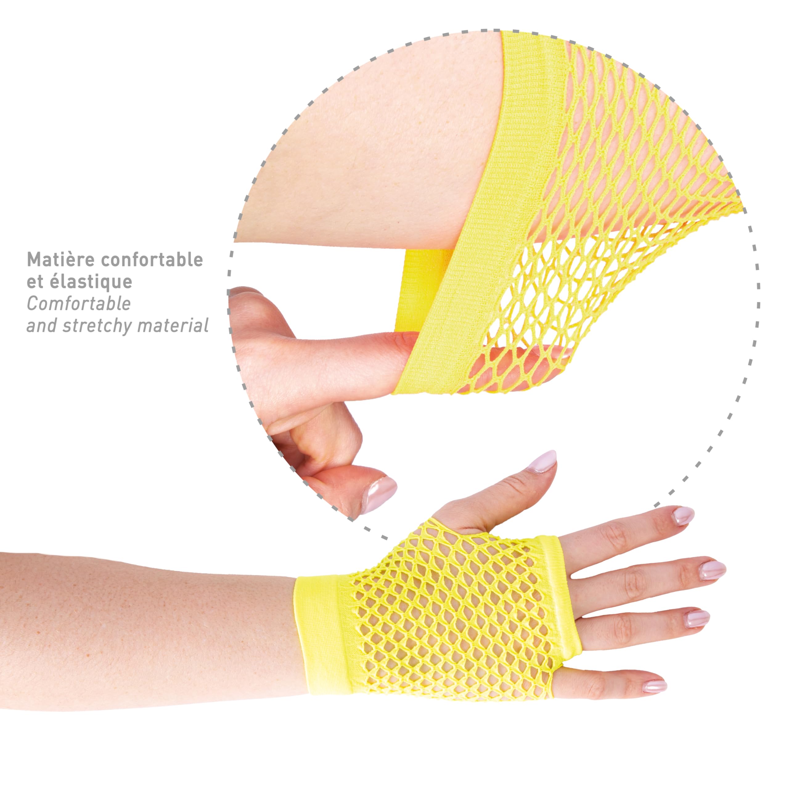 ptit-clown-90316-fingerlose-netz-handschuhe-neongelb-einheitsgr-e-1-paar image 2