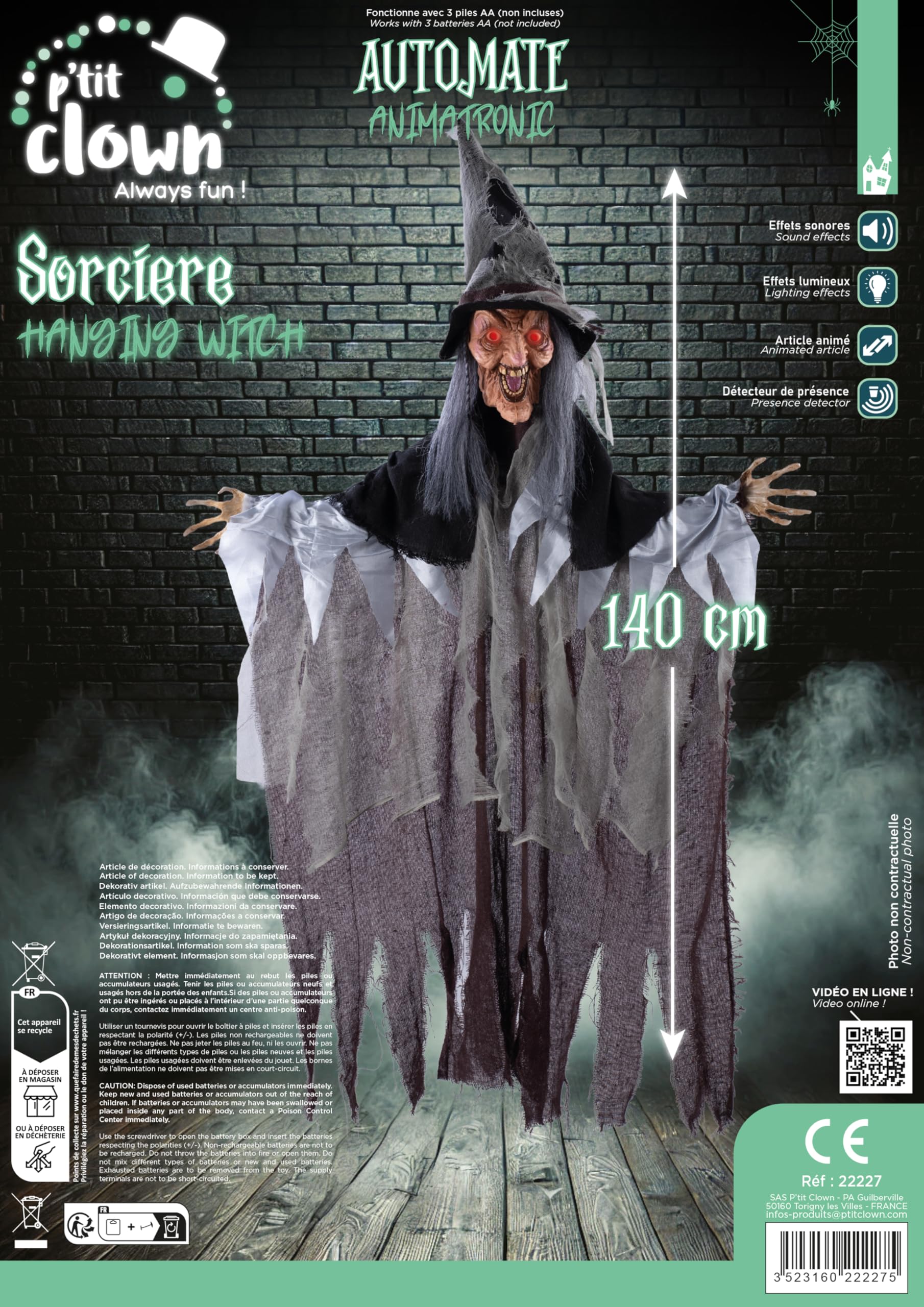 ptit-clown-h-nge-hexe-mit-sound-140-cm-halloween-deko image 2