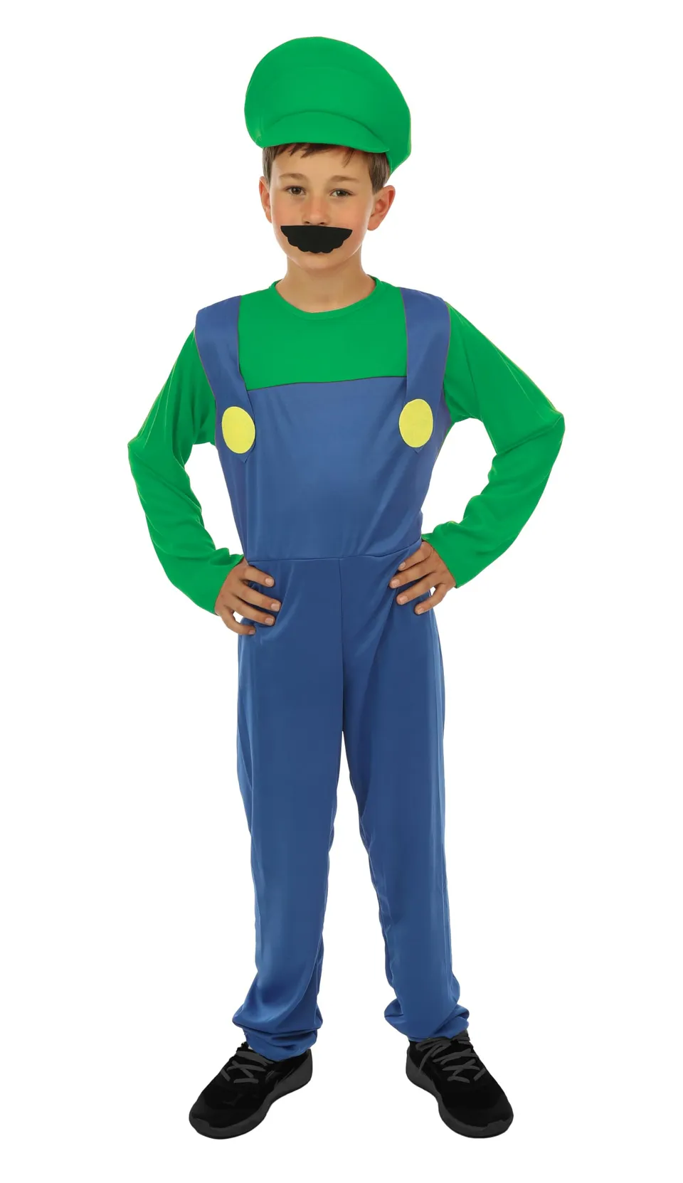 ptit-clown-klempner-kost-m-kinder-overall-mit-m-tze-und-schnurrbart image 1