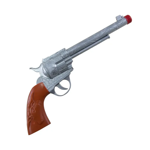 ptit-clown-cowboy-revolver-spielzeugpistole-28-cm-silber-braun image 1