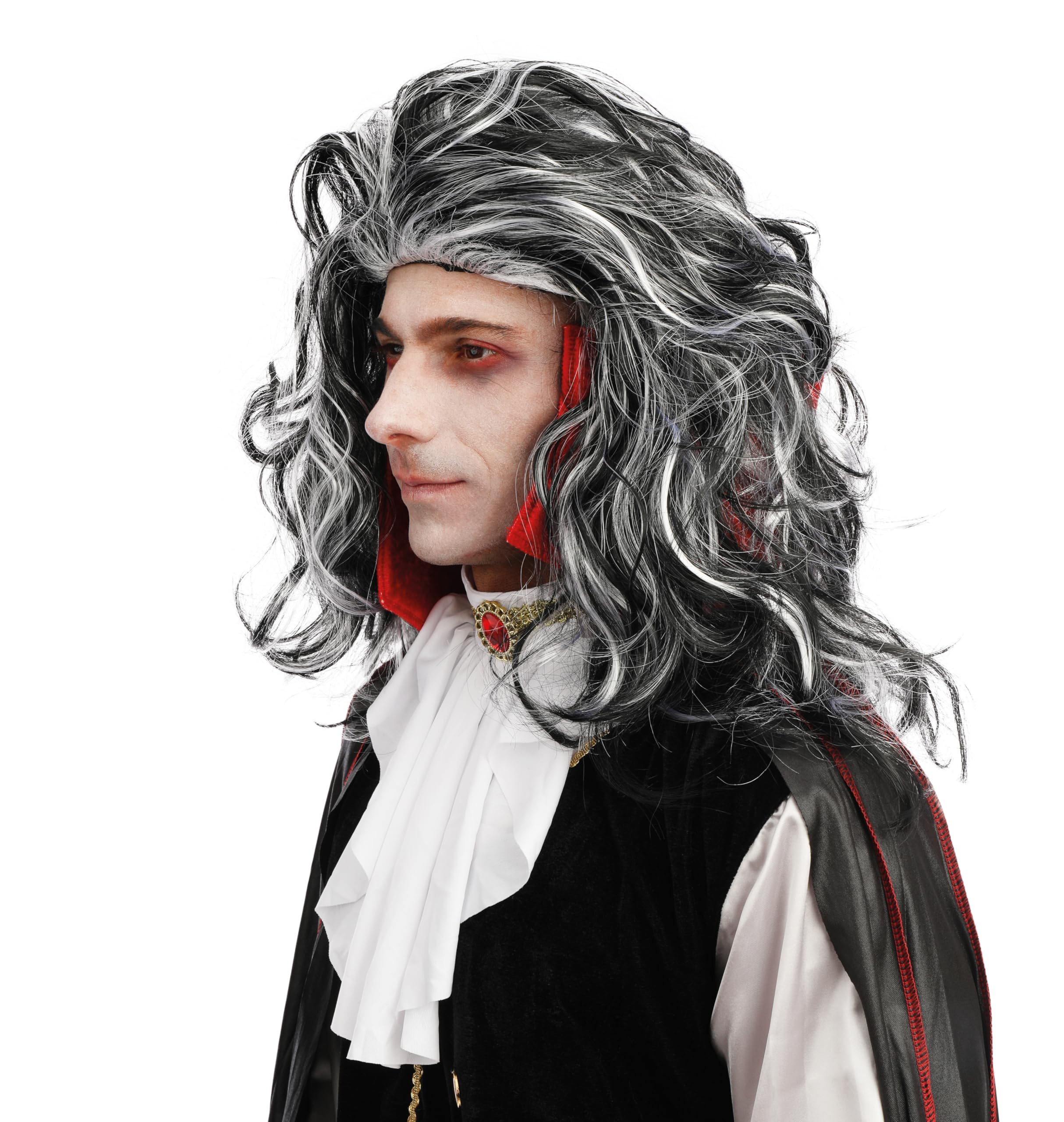 p-tit-clown-22185-vampir-per-cke-lang-gewellt-schwarz-wei-herren image 2