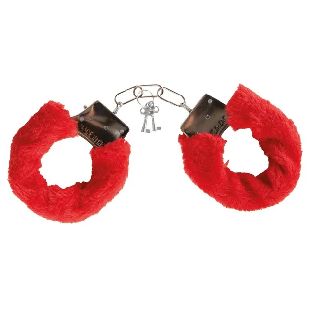 p-tit-clown-handschellen-aus-rotem-fell-party-accessoire-f-r-leidenschaftliche-m image 1