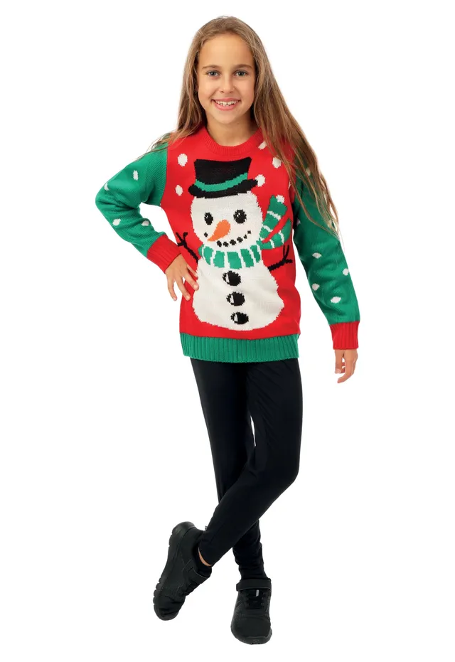 ptit-clown-weihnachtspullover-kinder-gr-n-rot-schneemann-10-12-jahre-128-140-cm image 1