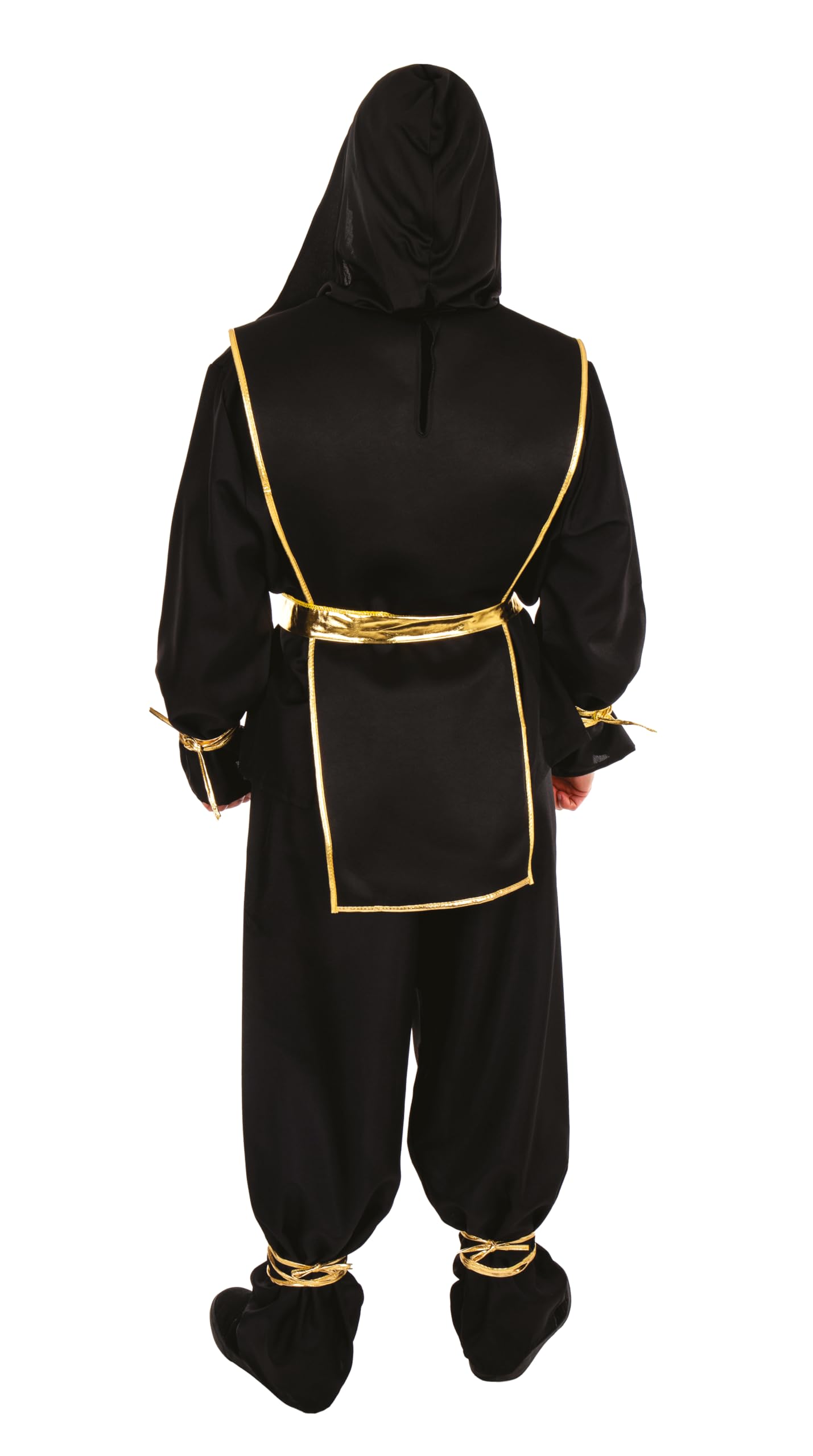 ptit-clown-ninja-kost-m-erwachsene-schwarz-gold-polyester image 3