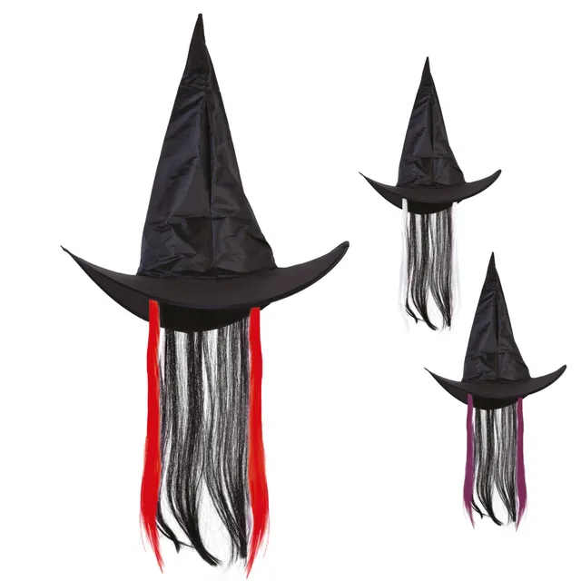 ptit-clown-re76330-hexenhut-damen-schwarz-mit-haaren image 1