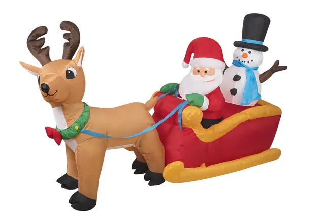 ptit-clown-re91707-aufblasbarer-weihnachtsmann-mit-schlitten-1-45-m image 1
