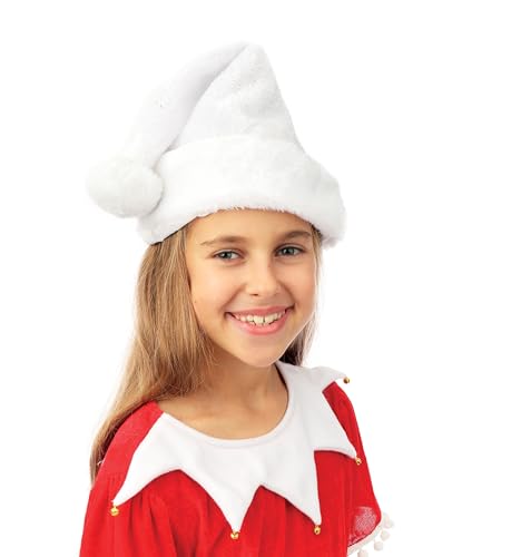 p-tit-clown-weihnachtsm-tze-kind-wei-silber-kunstpelz-mit-bommel image 7