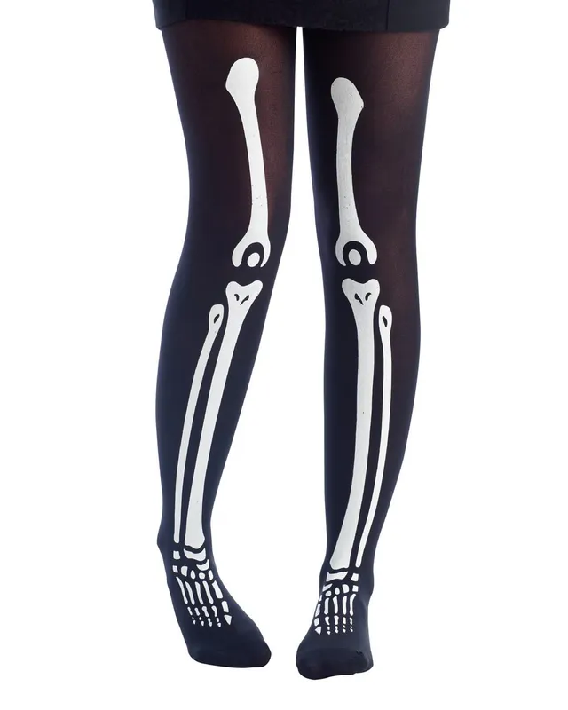 ptit-clown-strumpfhose-skelett-schwarz-damen-einheitsgr-e image 1