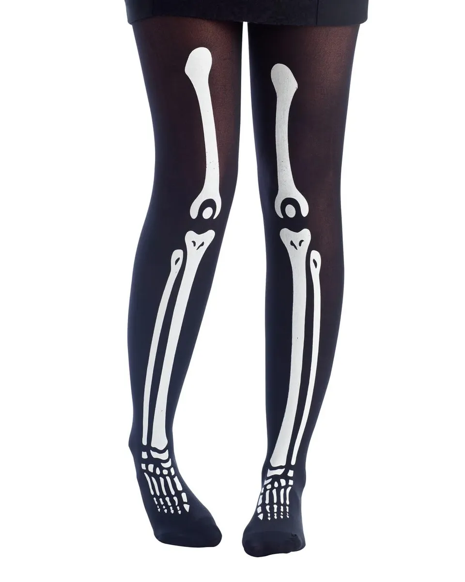 ptit-clown-strumpfhose-skelett-schwarz-damen-einheitsgr-e image 1