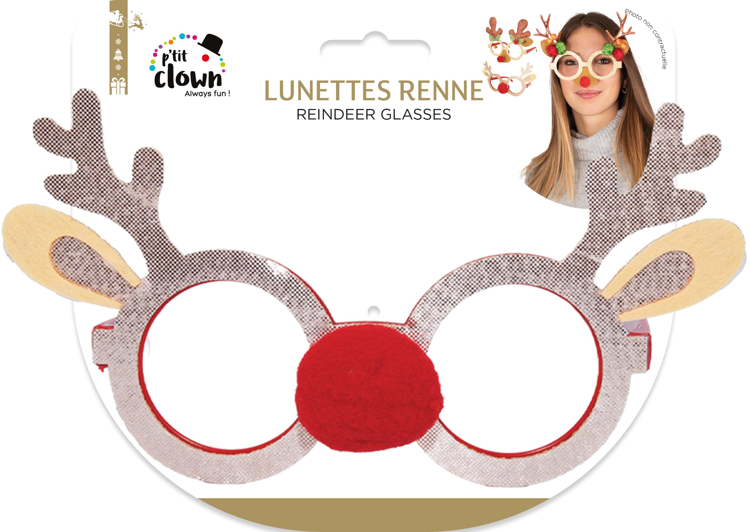 ptit-clown-rentier-brille-weihnachten-modell-zuf-llig image 2