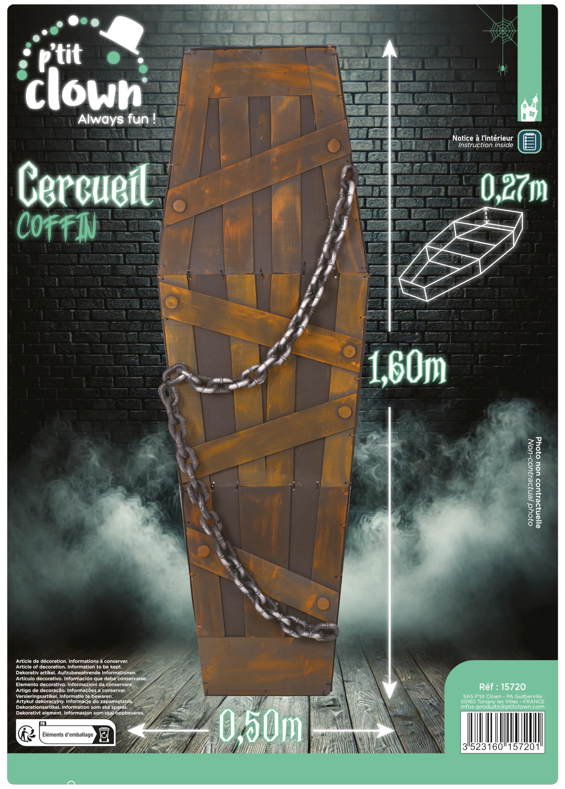 ptit-clown-cercueil-halloween-sarg-deko-160-cm-mit-ketten image 2