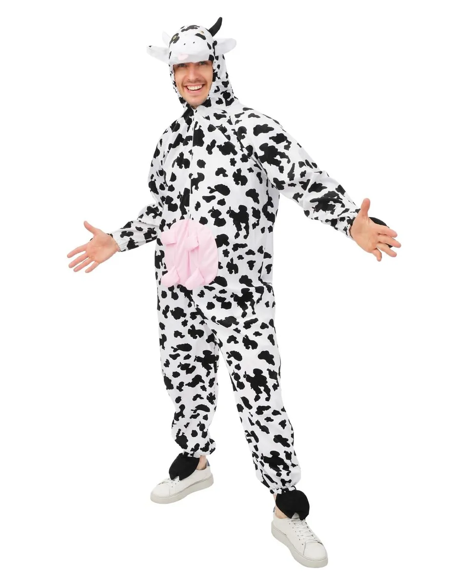 ptit-clown-kuh-kost-m-erwachsene-unisex-overall-mit-kapuze image 1