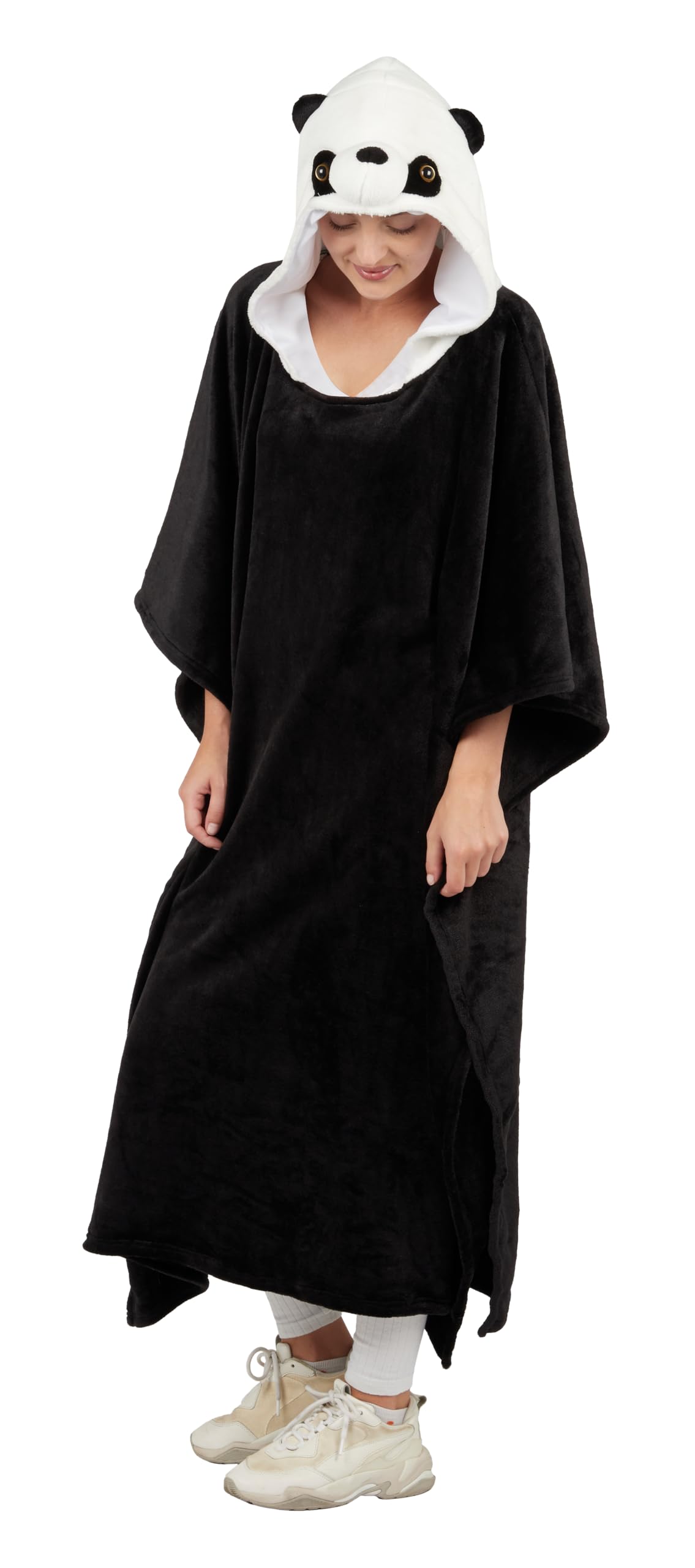 p-tit-clown-damen-panda-adulte-poncho-schwarz-one-size image 2