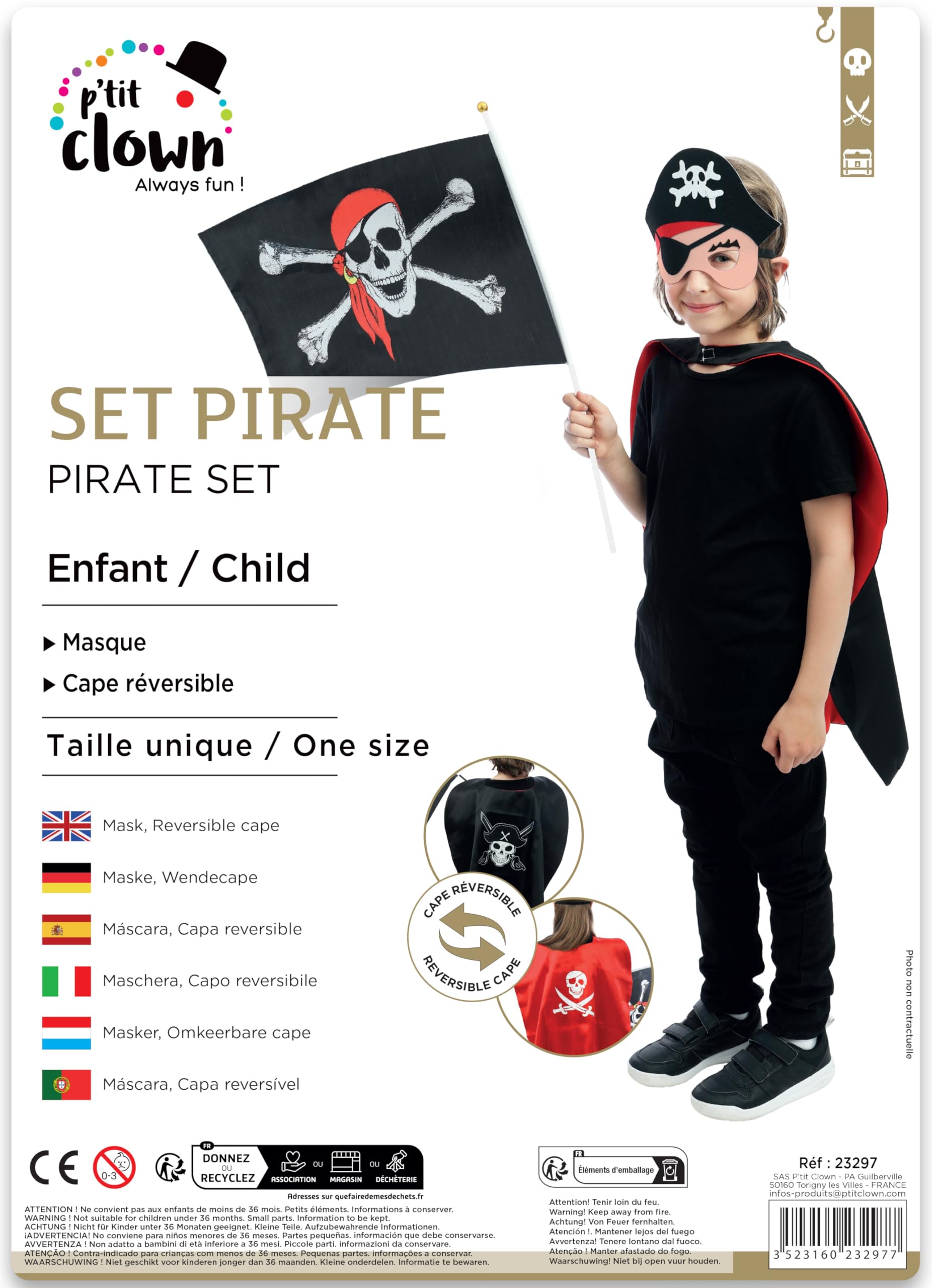 p-tit-clown-23297-piratenkost-m-set-kinder-einheitsgr-e-mit-umhang image 6