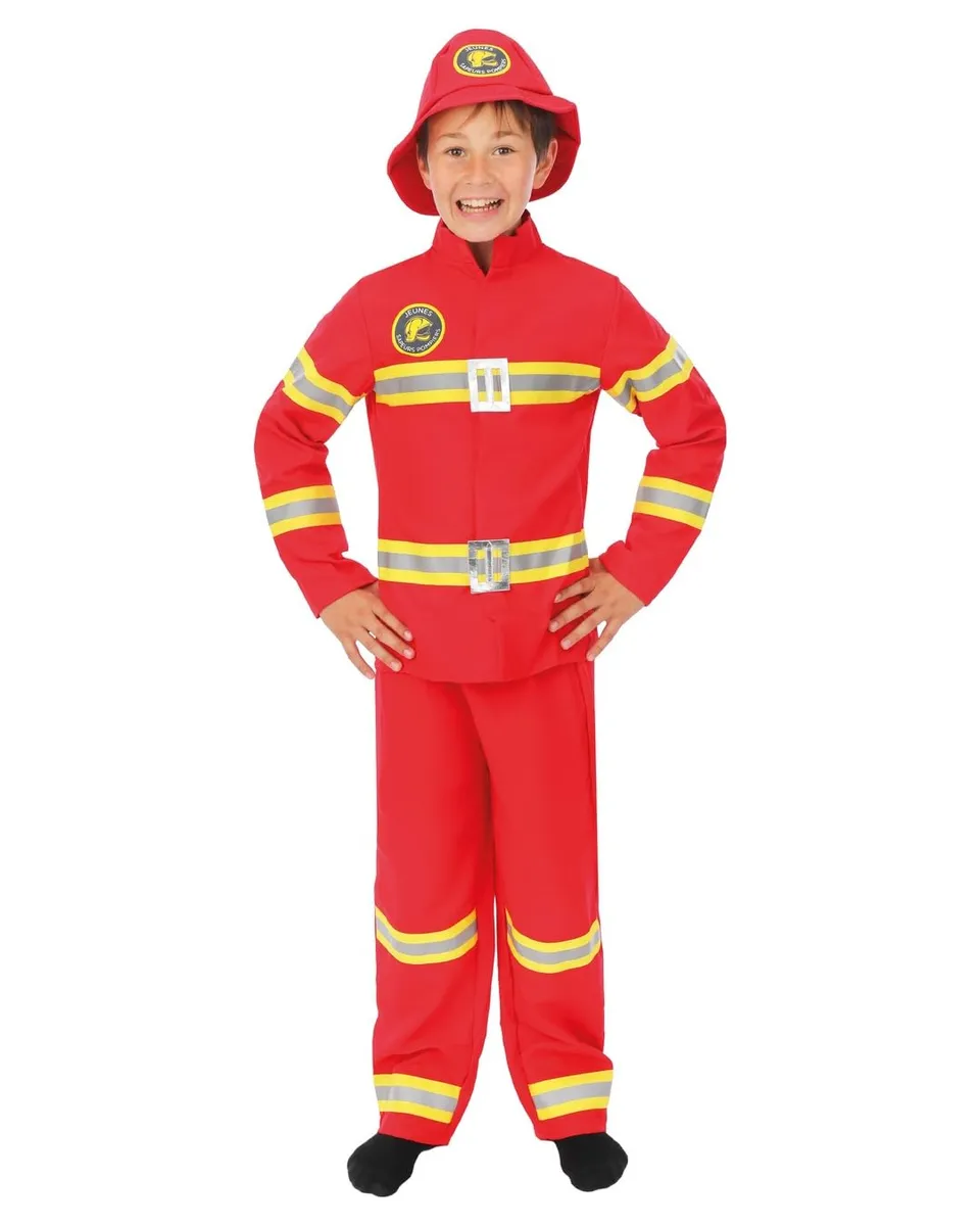 p-tit-clown-feuerwehrmann-kost-m-kind-10-12-jahre-rot image 1