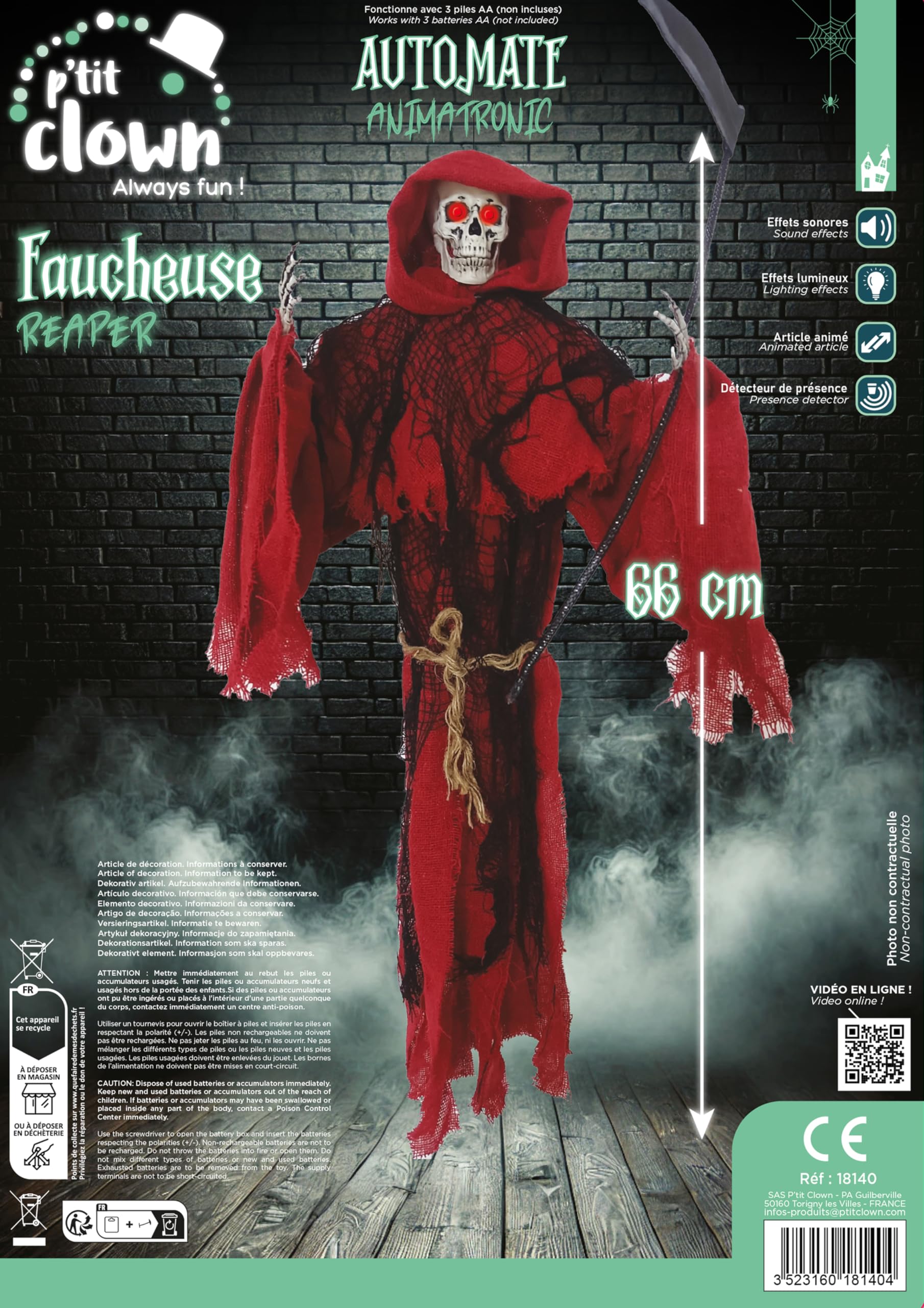 ptit-clown-animierte-halloween-h-ngedekoration-sensenmann-66-cm-animatronic-mit- image 4