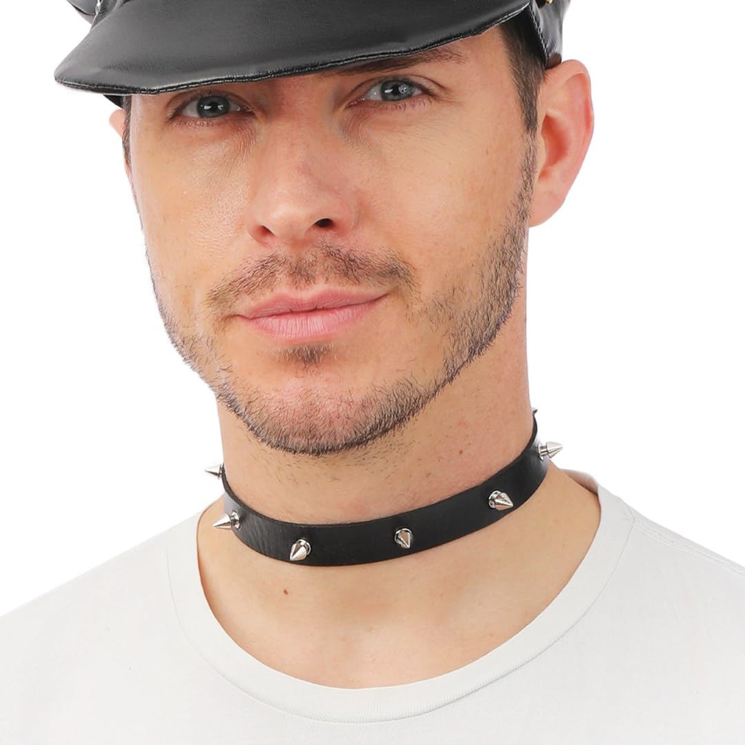 ptit-clown-18400-punk-halskette-schwarz-kunstleder-einheitsgr-e image 2