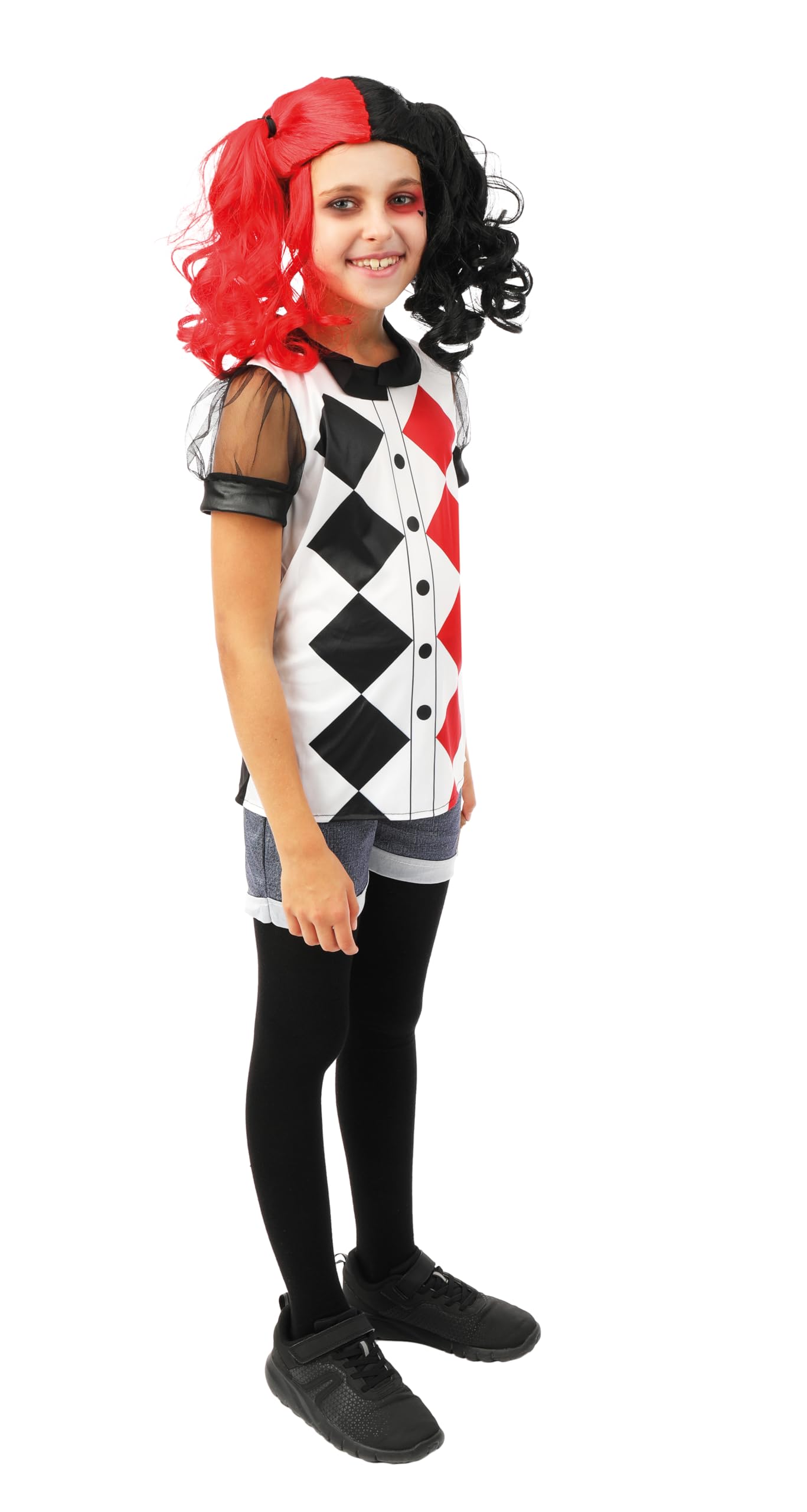 p-tit-clown-harlekin-clown-kost-m-m-dchen-schwarz-rot image 2