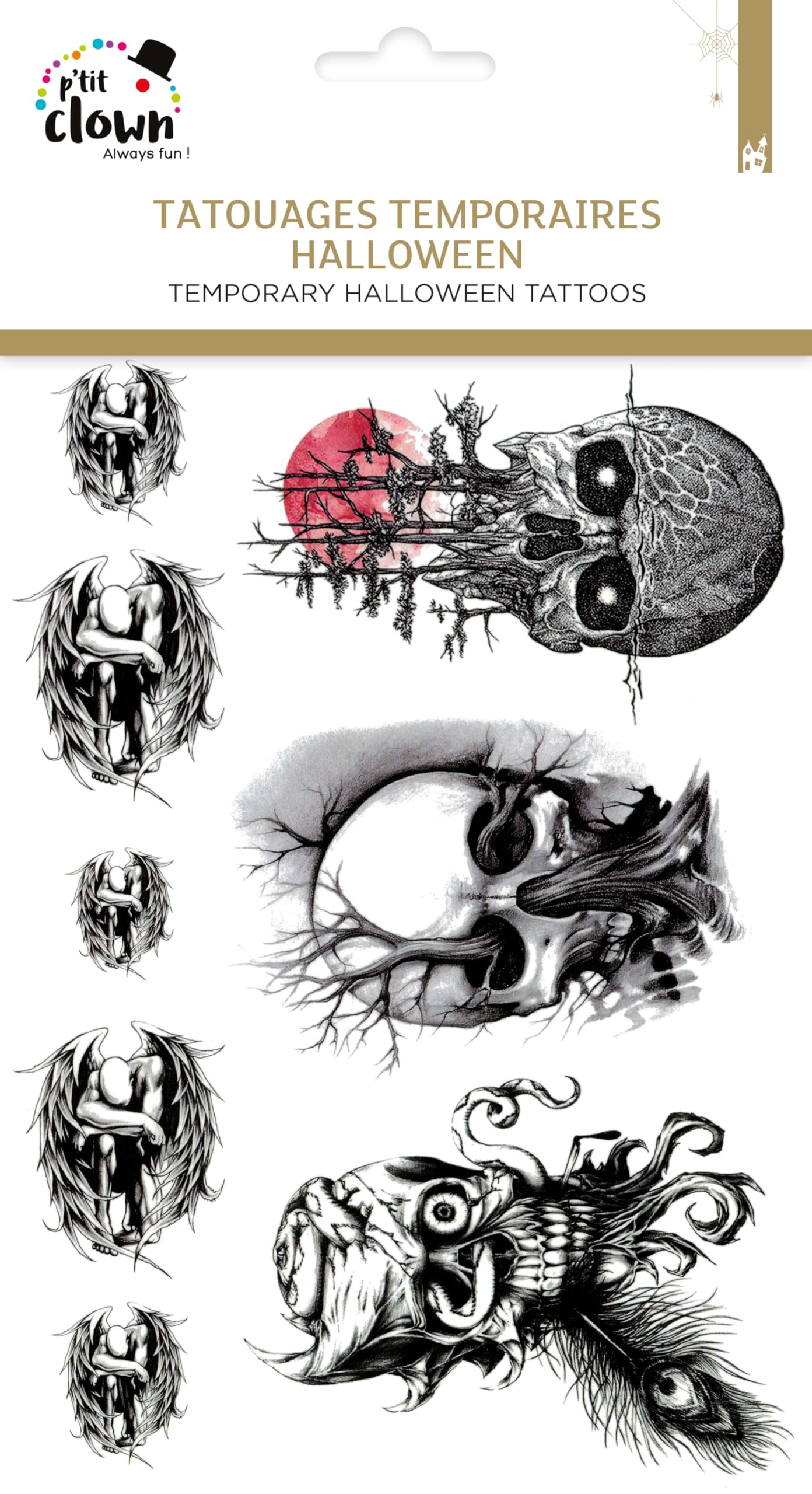 p-tit-clown-tempor-re-tattoos-mit-totenkopf-motiven image 3