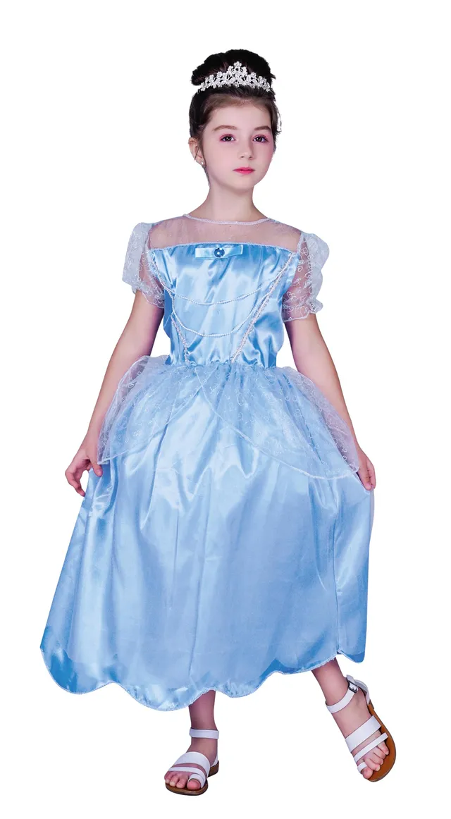 p-tit-clown-prinzessinnen-kost-m-kinder-blau-10-12-jahre-karnevalskleid image 1