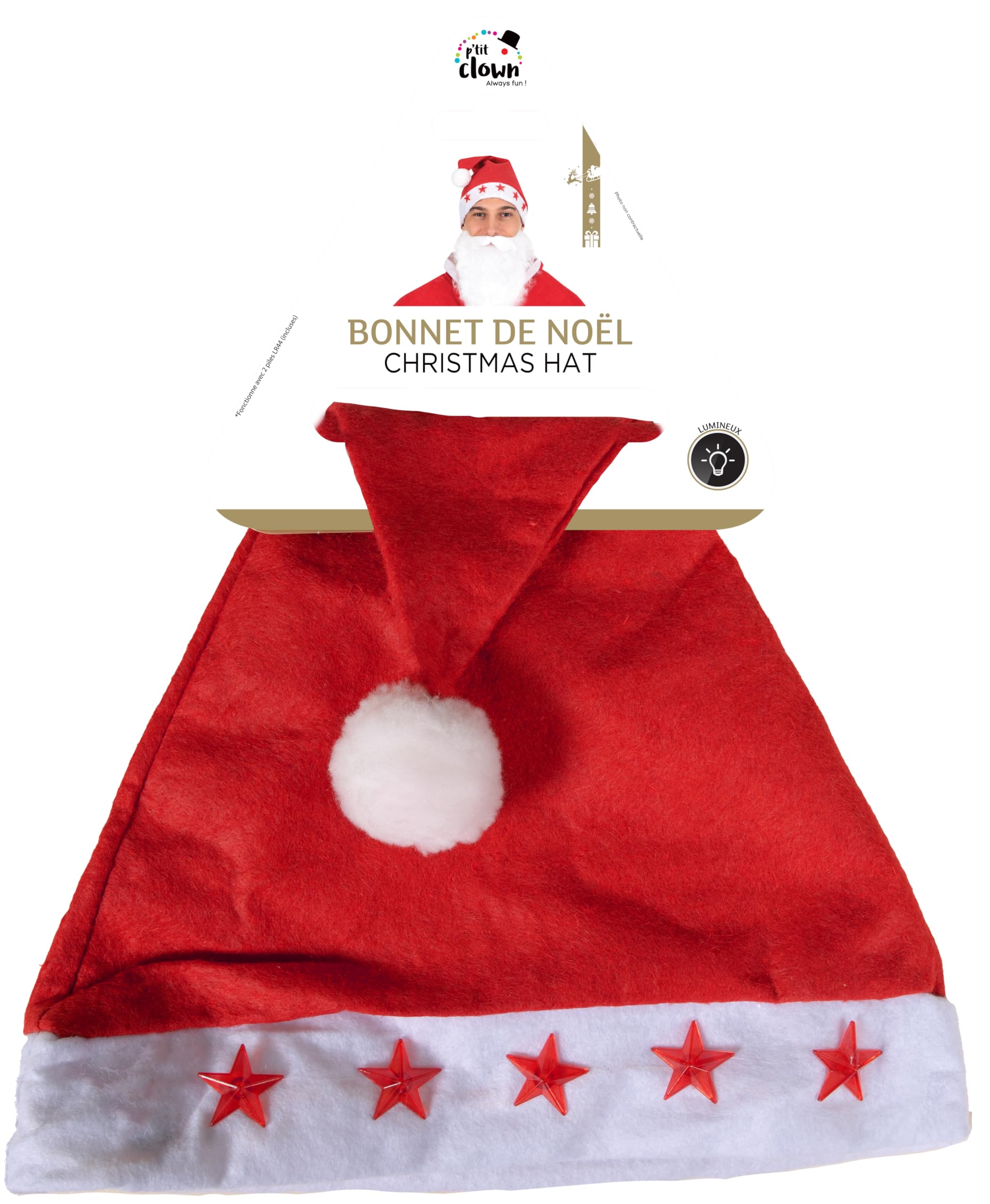ptit-clown-weihnachtsm-tze-mit-leuchtenden-roten-sternen image 5