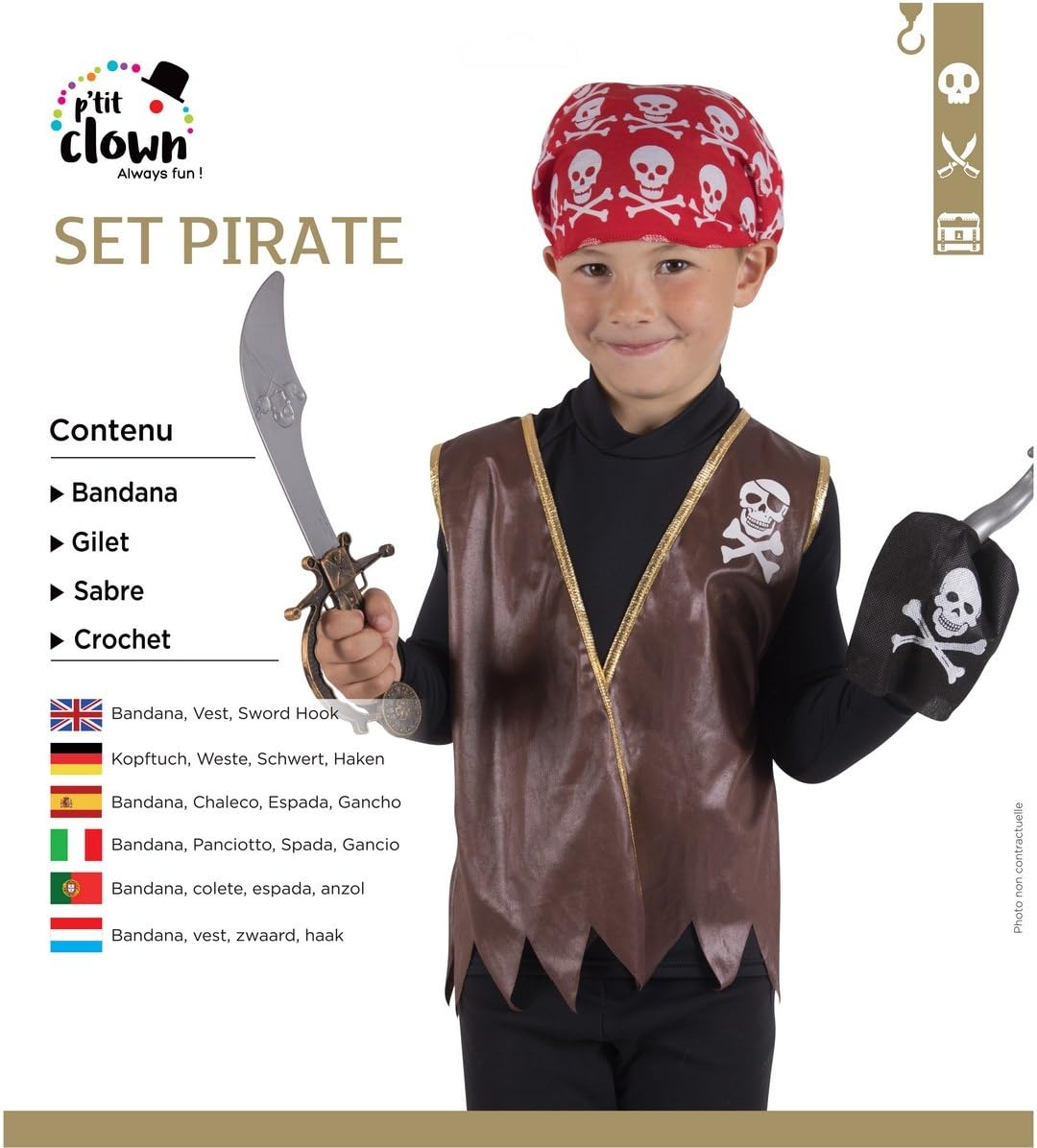 p-tit-clown-piraten-zubeh-r-set-kinder-dunkelbraun-kost-mset image 4