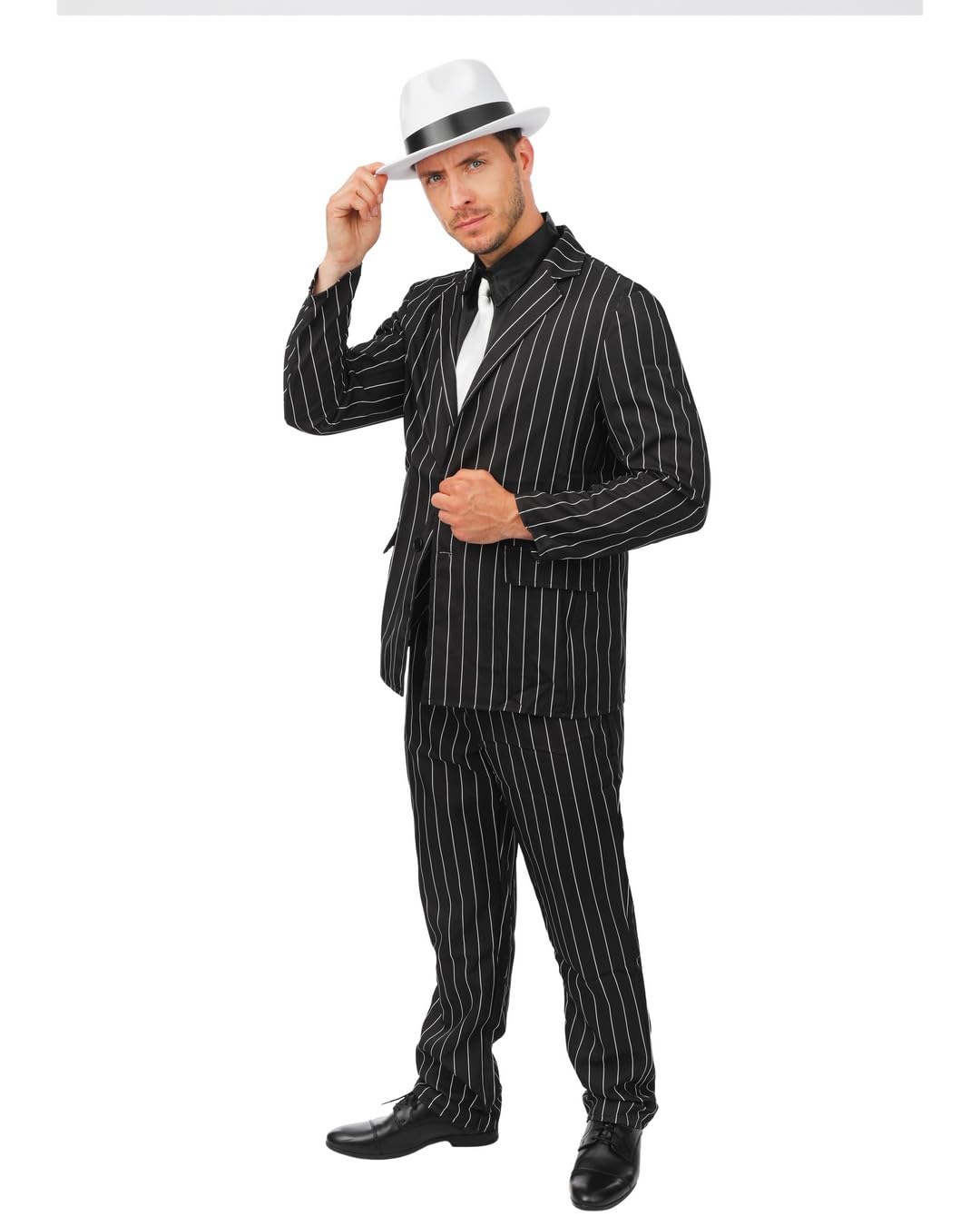 ptit-clown-gangster-kost-m-nadelstreifen-schwarz-l-xl image 3