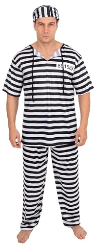 ptit-clown-bagnard-str-fling-kost-m-erwachsene-schwarz-wei-gestreift-polyester image 7