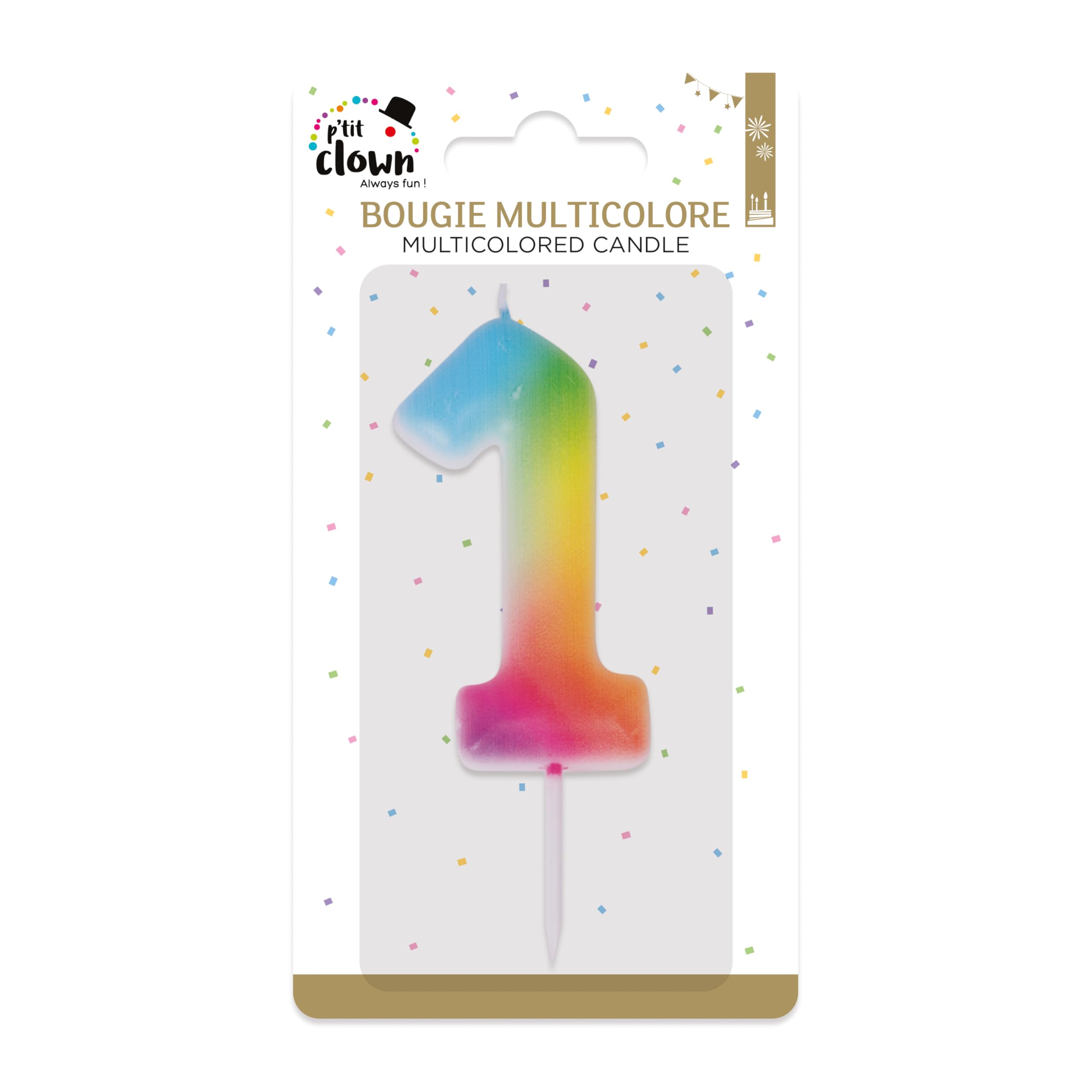 ptit-clown-23941-geburtstagskerze-zahl-1-mehrfarbig image 3