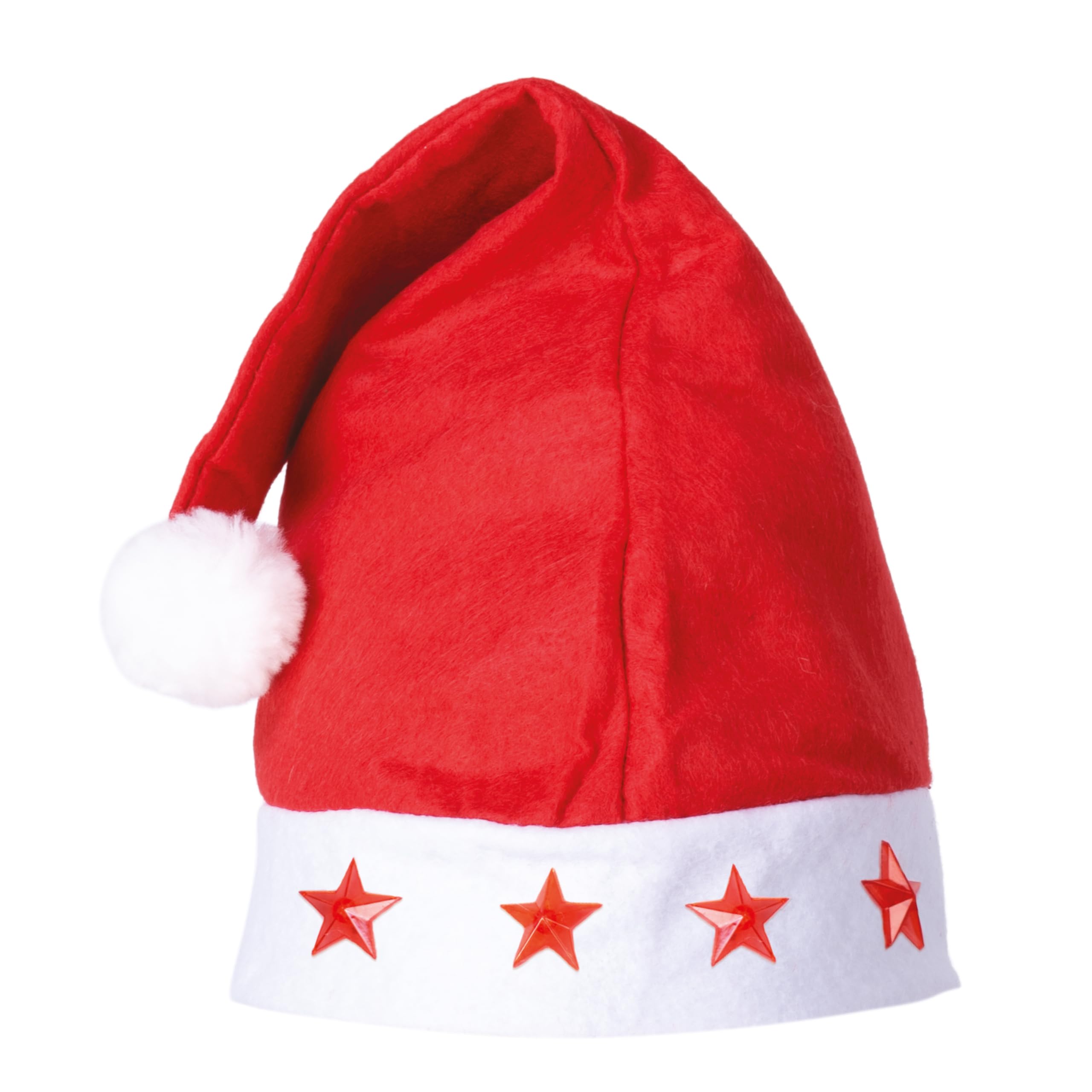 ptit-clown-weihnachtsm-tze-mit-leuchtenden-roten-sternen image 1