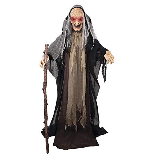 ptit-clown-gruselige-hexe-halloween-deko-1-53-m-mit-licht-und-ton-schwarz image 2