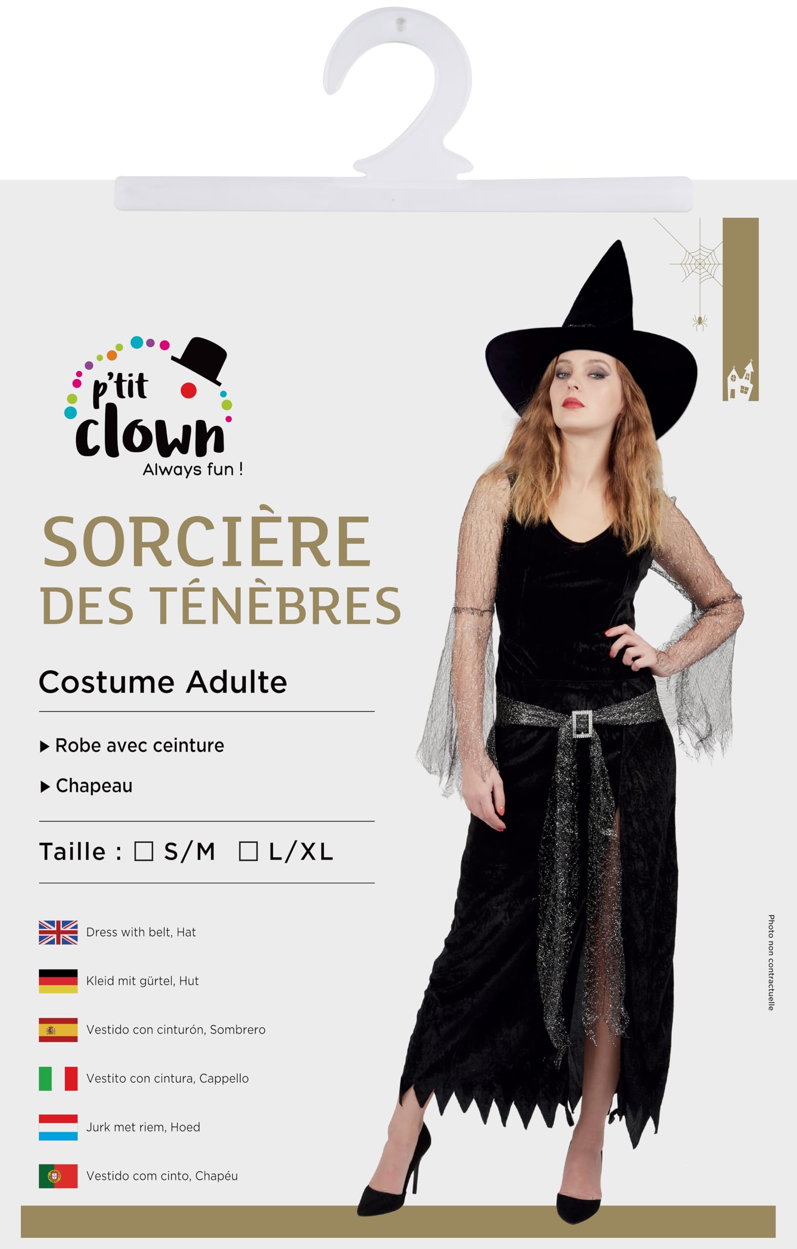 p-tit-clown-hexe-der-finsternis-damenkost-m-kleid-mit-g-rtel-und-hut image 5