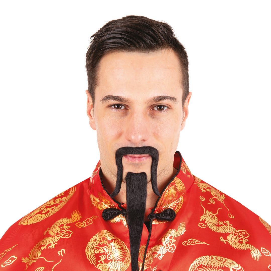 ptit-clown-re22706-mandarin-bart-und-schnurrbart-schwarz-selbstklebend image 1