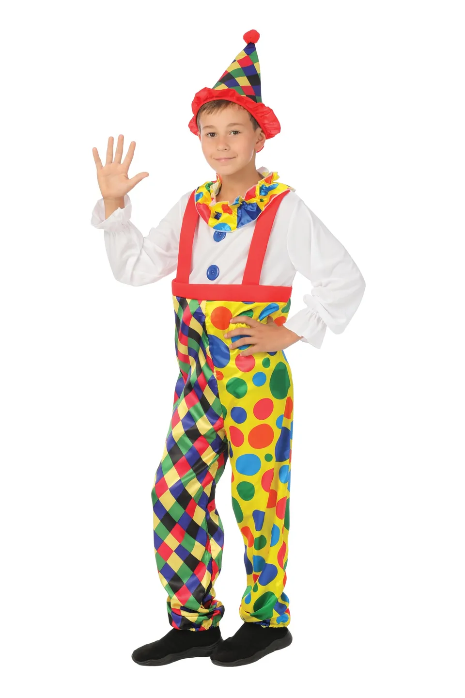 ptit-clown-clown-kost-m-kinder-10-12-jahre-overall-mit-hut image 1