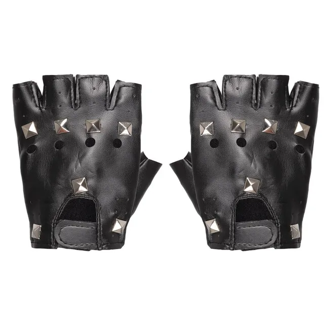 ptit-clown-handschuhe-punk-paar-fingerlose-nieten-handschuhe-schwarz image 1