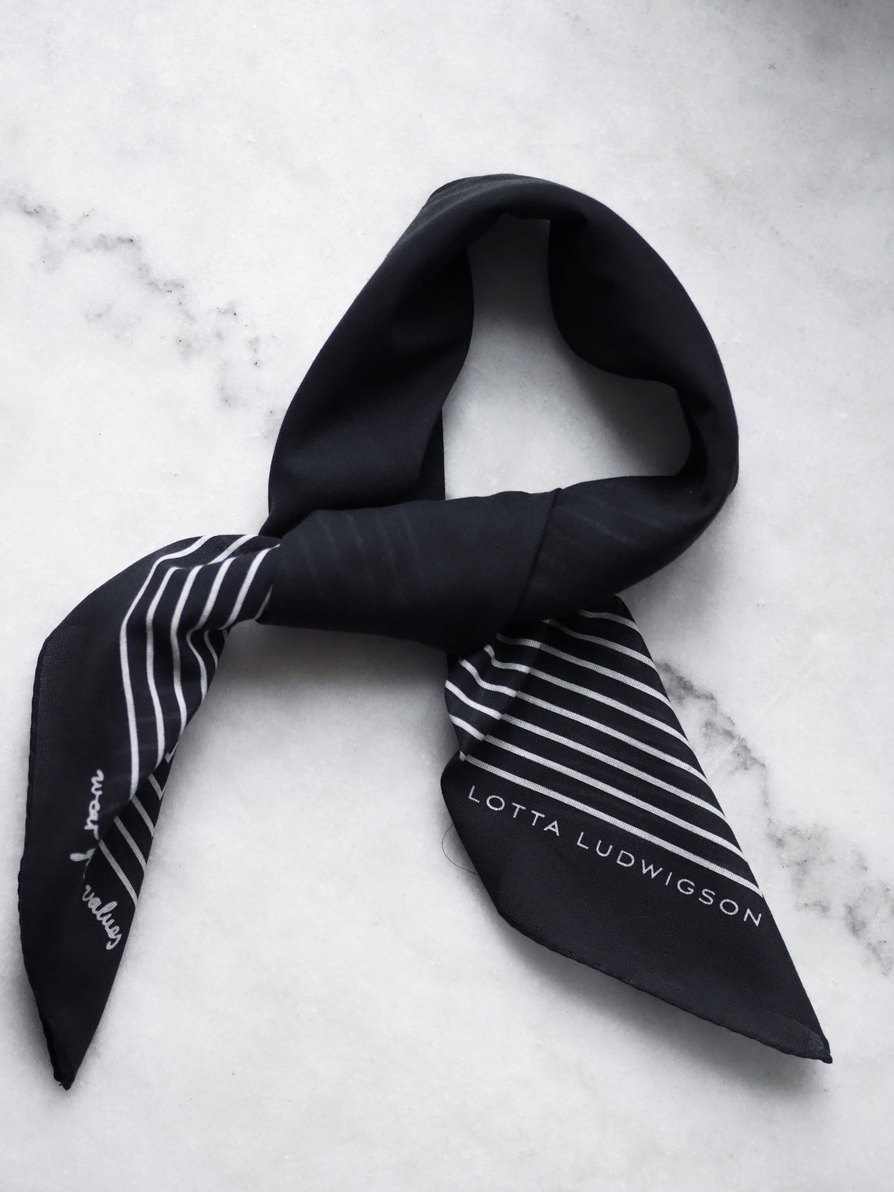 lotta-ludwigson-striped-cotton-scarf-black-70x70cm image 4