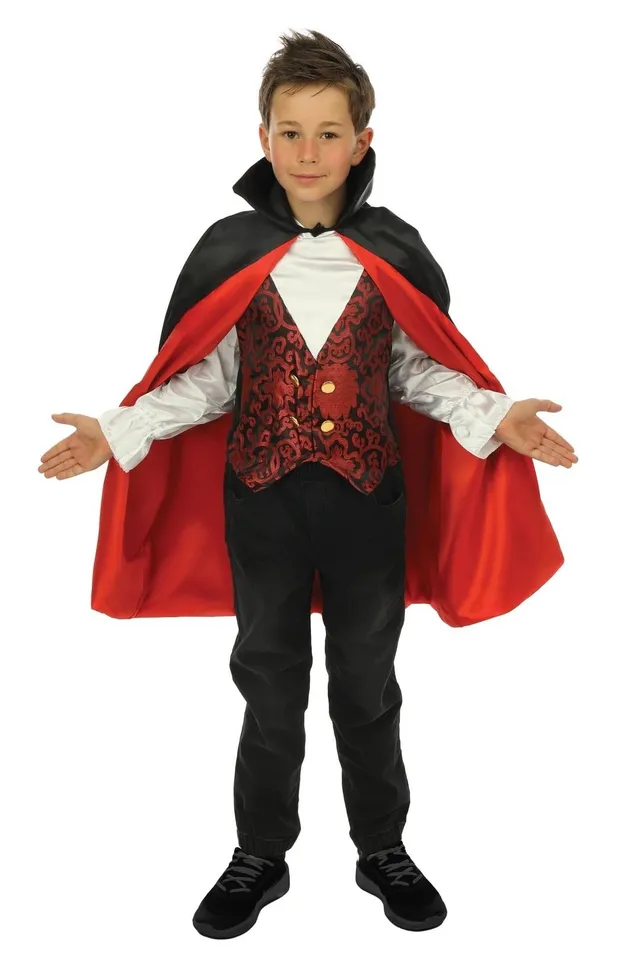 ptit-clown-vampirkost-m-junge-mit-umhang-und-weste image 1