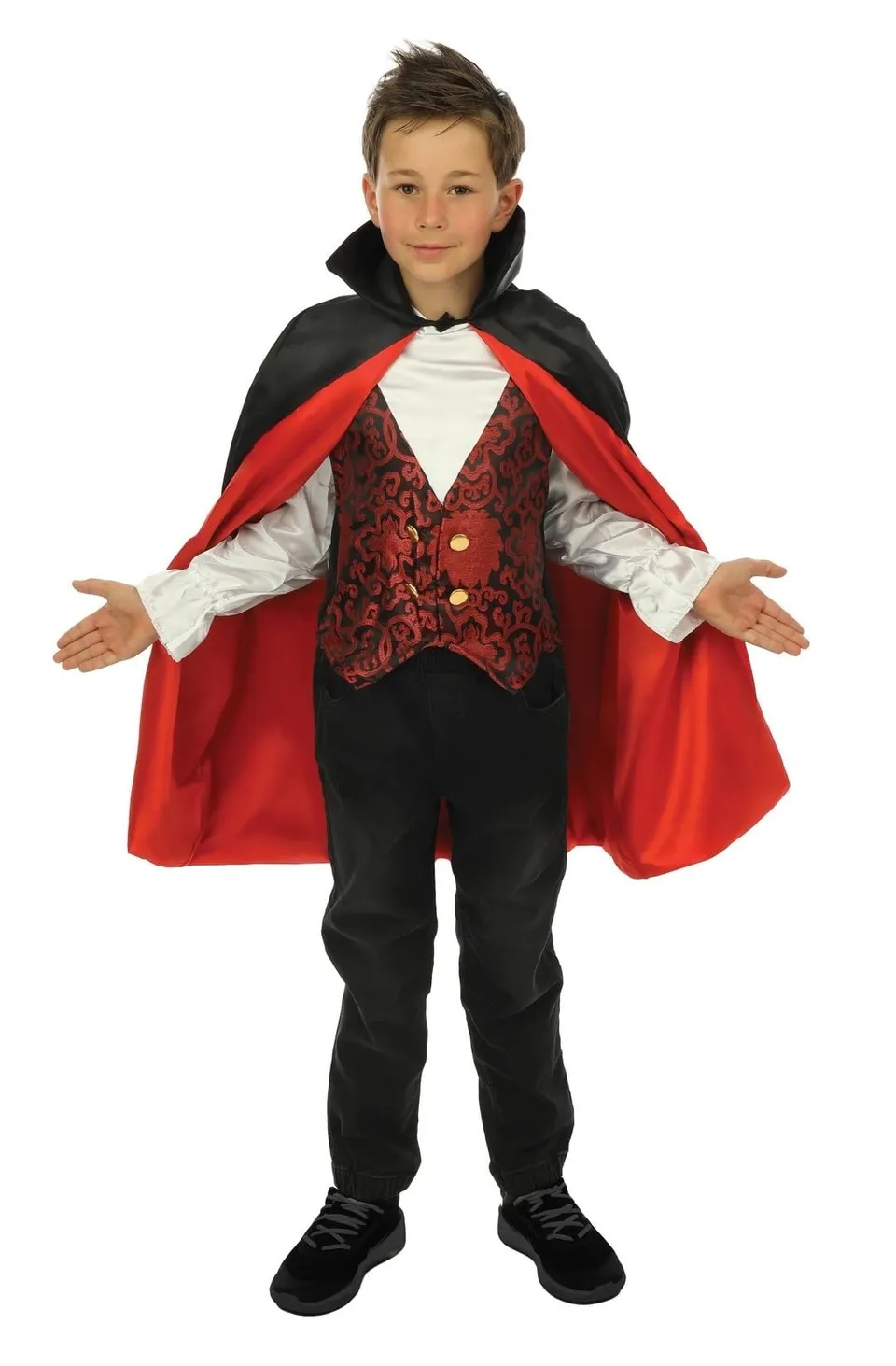 ptit-clown-vampirkost-m-junge-mit-umhang-und-weste image 1