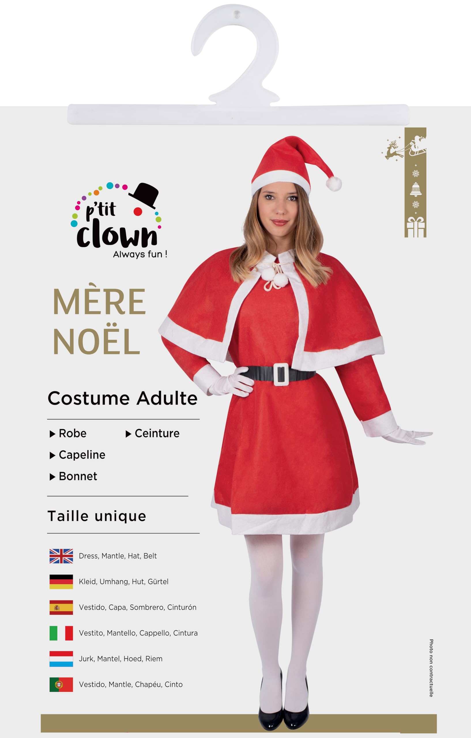 ptit-clown-12054-mutter-weihnachten-kost-m-damen-wollfilz-einheitsgr-e image 5