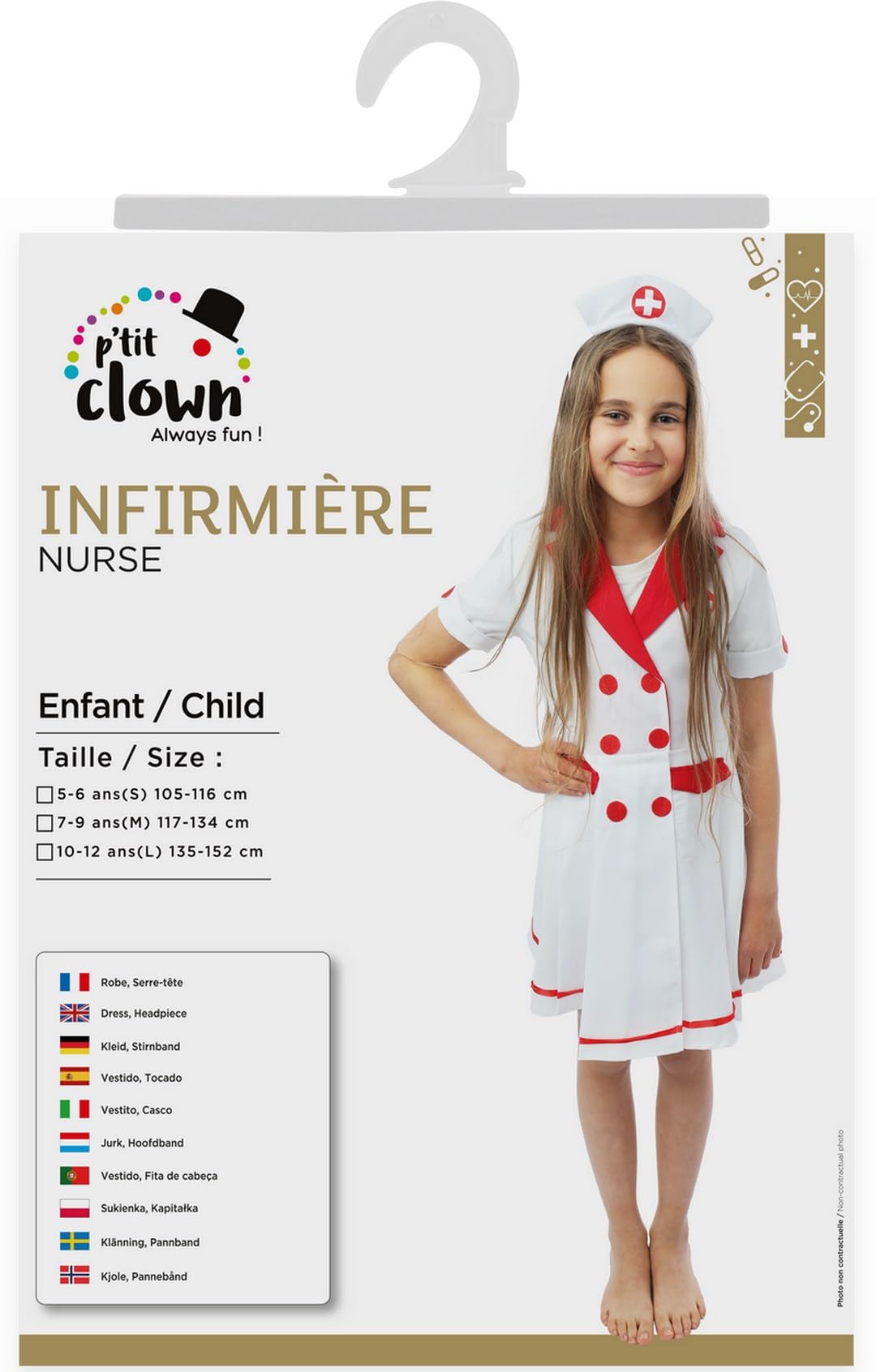 p-tit-clown-krankenschwester-kost-m-m-dchen-kleid-haarreif image 5
