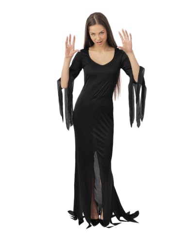 ptit-clown-gothic-hexe-damenkost-m-schwarz-lang-halloween-cosplay image 6